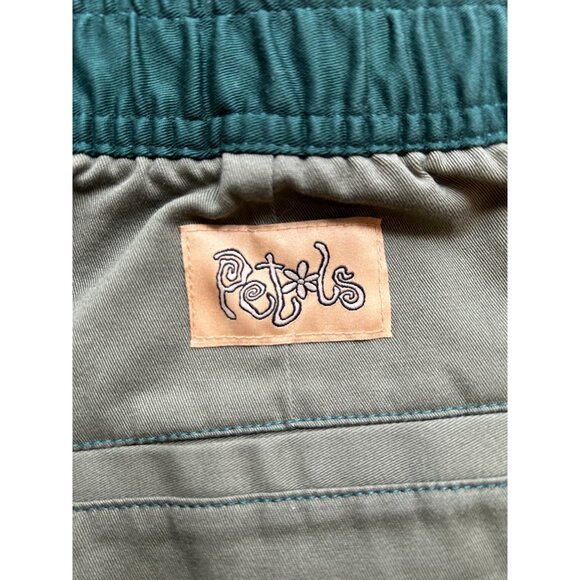 PETALS Patchwork Cargo Pants Green Multitone Streetwear Y2K Workwear Vibes LARGE - Picture 9 of 12